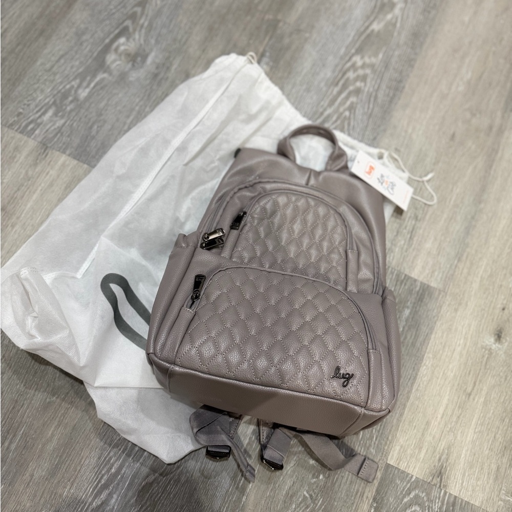 Lug Classic Hatchback Quilted Silver Backpack - New with Tags